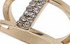 Dorothy Perkins Womens Rhinestone Bar Ring- Silver DP49815935