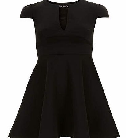 Dorothy Perkins Womens Scarlett B Black v fit and flare dress-