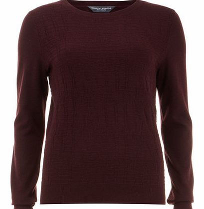 Dorothy Perkins Womens Tall Berry croc jumper- Burgundy DP55148071