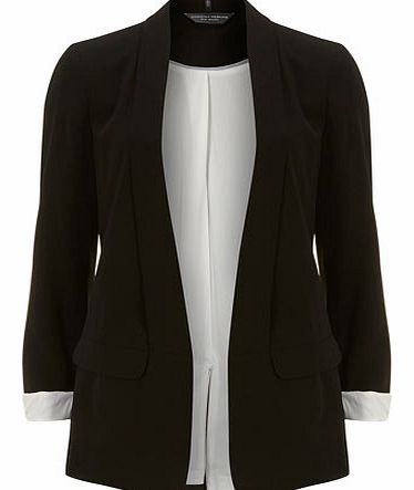 Womens Tall Black Relaxed Boyfriend Blazer-