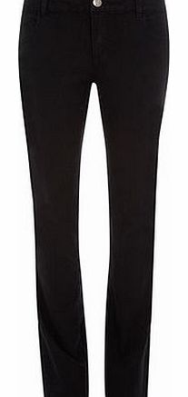 Womens Tall Black Straight Leg Jeans- Black