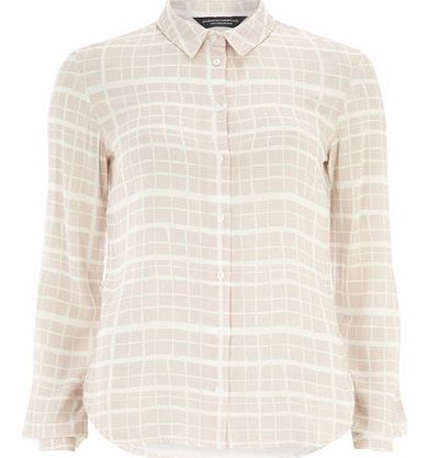 Womens Tall Blush Check Viscose Shirt- Pink