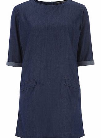 Womens Tall Indigo Denim Tunic- Blue DP70297424