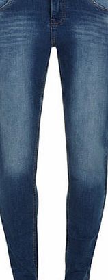 Womens Tall Mid Wash ``Harper`` Skinny Roll Up