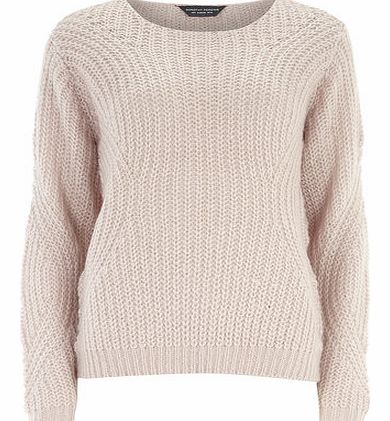 Womens Tall Pink Sleeve Detail Jumper- Blush