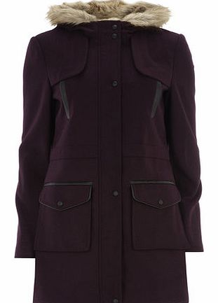 Womens Tall Plum Duffle Coat- Plum DP98517573