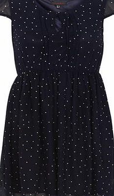 Dorothy Perkins Womens Tenki Blue Polka Dot Dress- Blue DP61100400