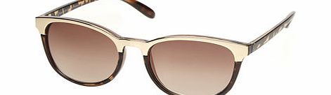 Dorothy Perkins Womens Tort Pimlico Round Sunglasses- Brown