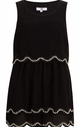 Womens True Decadence Black Scalloped Sequin