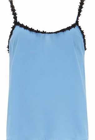 Womens True Decadence Blue Crochect Detail Cami