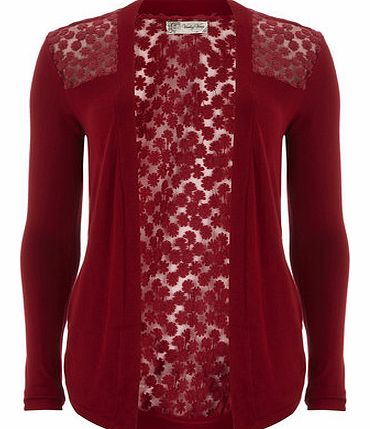 Womens Voulez Vous Wine Colour Cardigan- Red