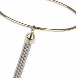 Dorothy Perkins Womens White Chain Tassel Bangle- White DP49815972