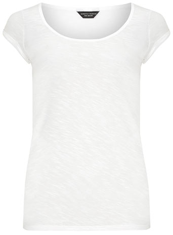 Dorothy Perkins Womens White turnback cuff tee- White DP56341220