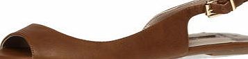 Dorothy Perkins Womens Wide fit tan slingback pumps- Brown