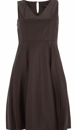 Dorothy Perkins Womens Wine Leather Look Midi Dress- Wine