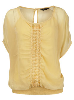 Yellow plait batwing top