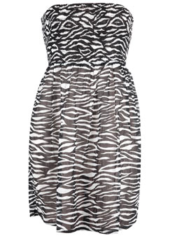 Dorothy Perkins Zebra print bandeau dress