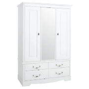 3 Door 4 Drawer Robe White