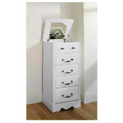 4 & 2 Drawer Tall Chest White