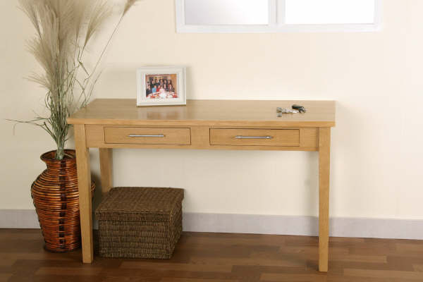 Oak Hall/Console Table - Chrome Handles -