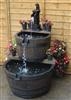 Tier Cascade Feature: Medium - Oak Barrel Water Feature