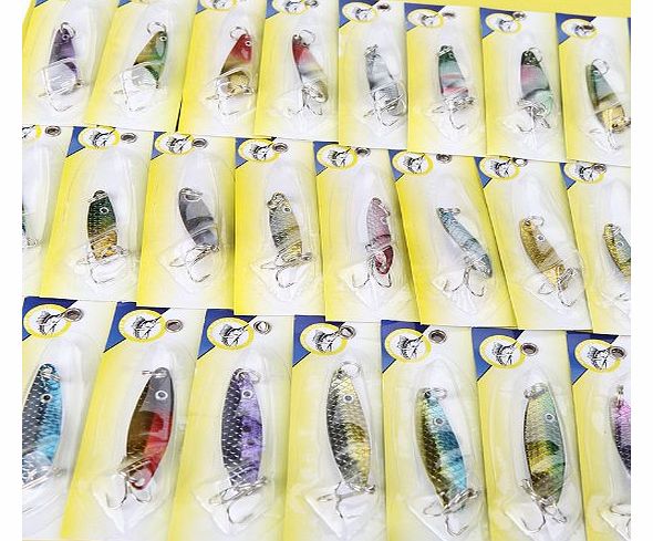 douself iColourful 30pcs Fishing Lures Tackle Metal Hooks Baits