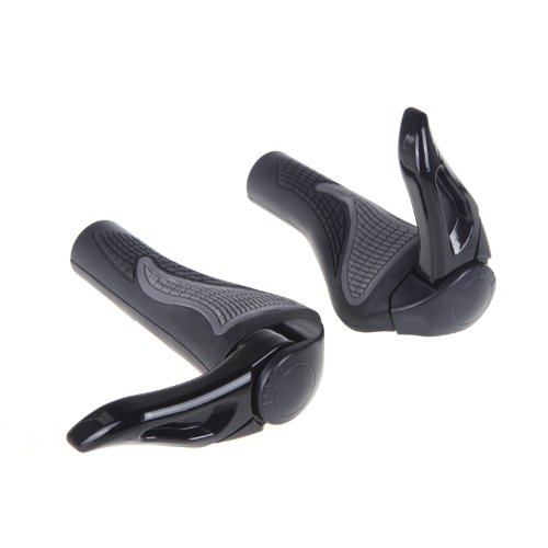 douself One Pair Ergon Bar End Handlebar Grips Bicycle Mountain Bike MTB Ergonomic (Black)