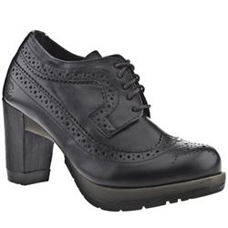 Female Diva Tiana Wing Tip 5 Eye Leather Upper in Black