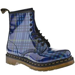 Dr Martens Female Dm 8 Eye Mcmartens Tartan Boot Patent Upper Casual in Blue