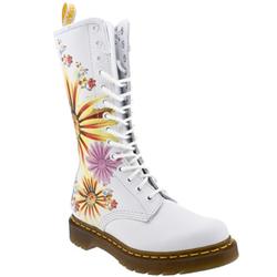 Female Dr Martens Flower Burst Leather Upper Casual in White