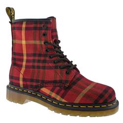 Female Tyree 8 Eye Mcmarten Tartan Fabric Upper Casual in Red