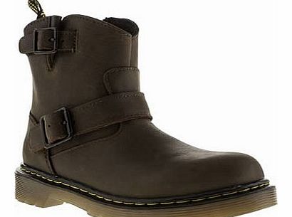 kids dr martens dark brown lydia engineer