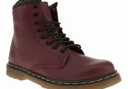 kids dr martens red delaney lace boot unisex