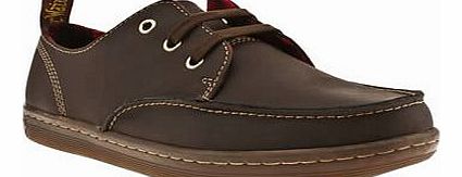 mens dr martens dark brown ted moccasin toe