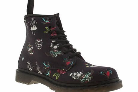 dr martens Navy 8 Eye Tattoo Boots