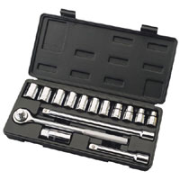 15 Piece 1/2andquot Square Drive Metric Value Socket Set