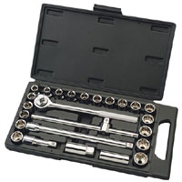 25 Piece 1/2andquot Square Drive Combined Value Socket Set