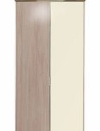 Berkeley 2 Door Wardrobe - Oak/Magnolia Glass