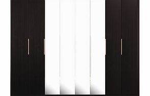 Dreams Toulon 8 Door Wardrobe With Centre Mirrors - Black