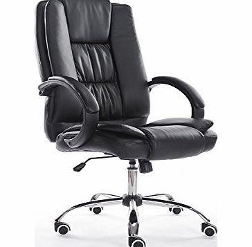 DREAMS VILLA BLACK HIGH BACK EXECUTIVE OFFICE CHAIR LEATHER COMPUTER DESK FURNITURE