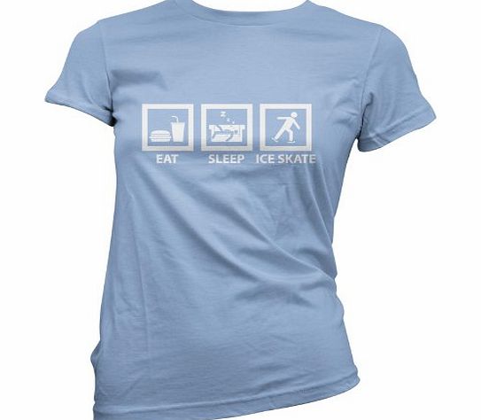 Eat Sleep Ice Skate - Womens T-Shirt-Sky Blue-Large