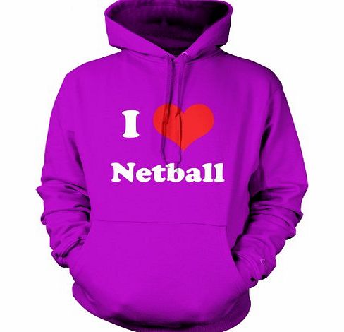 Dressdown I Love Netball - Unisex Hoodie / Hooded Top-Purple-Medium