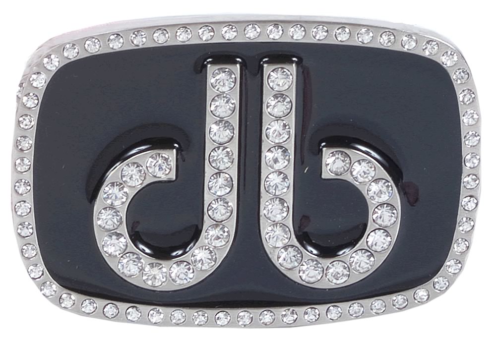 Druh Diamante Oval Belt Buckle Black