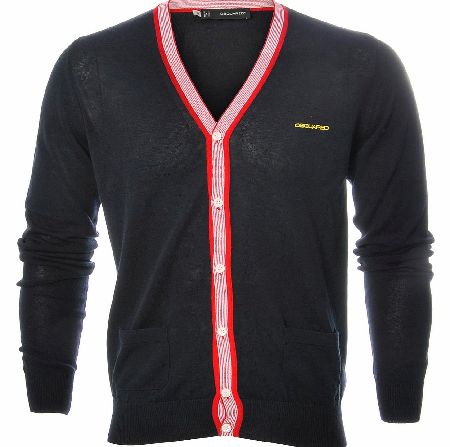 Dsquared Fine Gauge Contrast Trim Cardigan