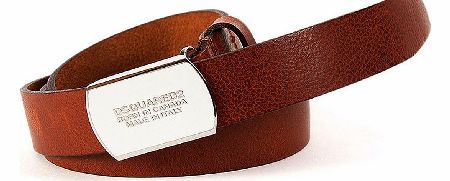 Dsquared Tan Buckle Logo Belt