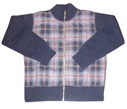 Duffer Check front zip thru cardigan