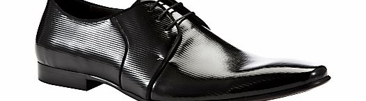 Dune Acid Patterned Patent Shoes, Black