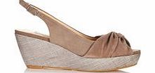 Geneva taupe suede wedges