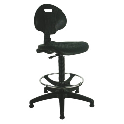 durable Polyurethane Draughtsman Stool Black