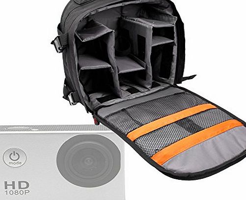 DURAGADGET High Quality Adventure Water Resistant Nylon Rucksack With Adjustable Padded Interior For Fujifilm Finepix SL1000 / Fujifilm FinePix XP80 / Fujifilm XQ2 / Fujifilm X-A2